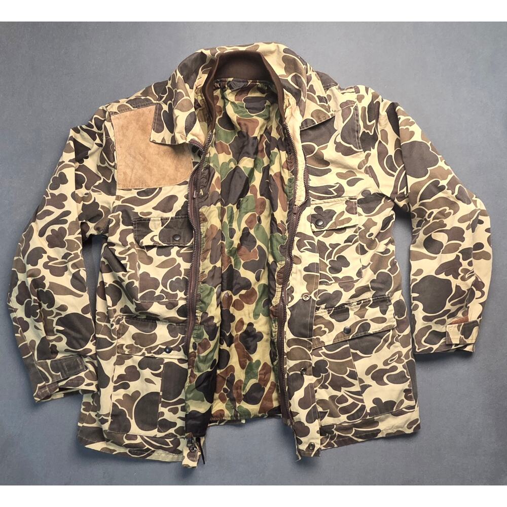 Vintage Winchester Duck Camo Hunting Jacket Mens L Shooting Coat Removable Liner